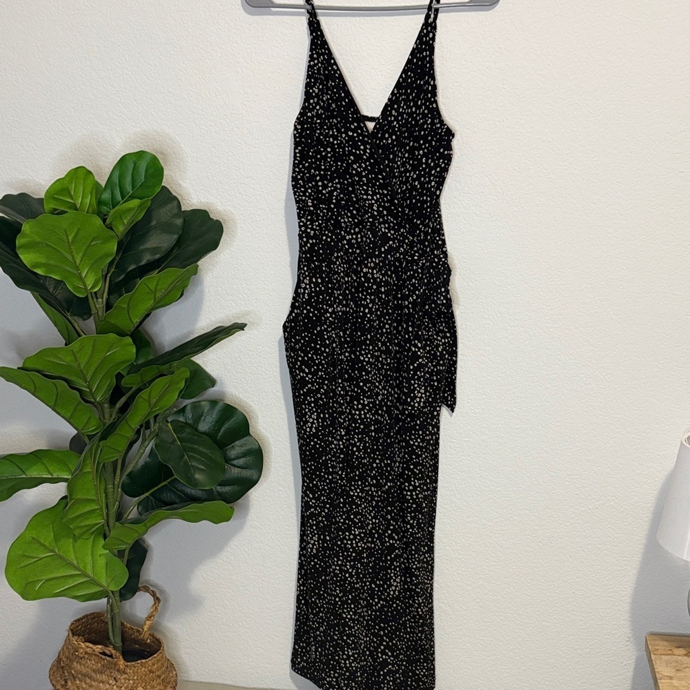 Kaileigh Black and cream Spotted crop pant Jumpsuit Medium